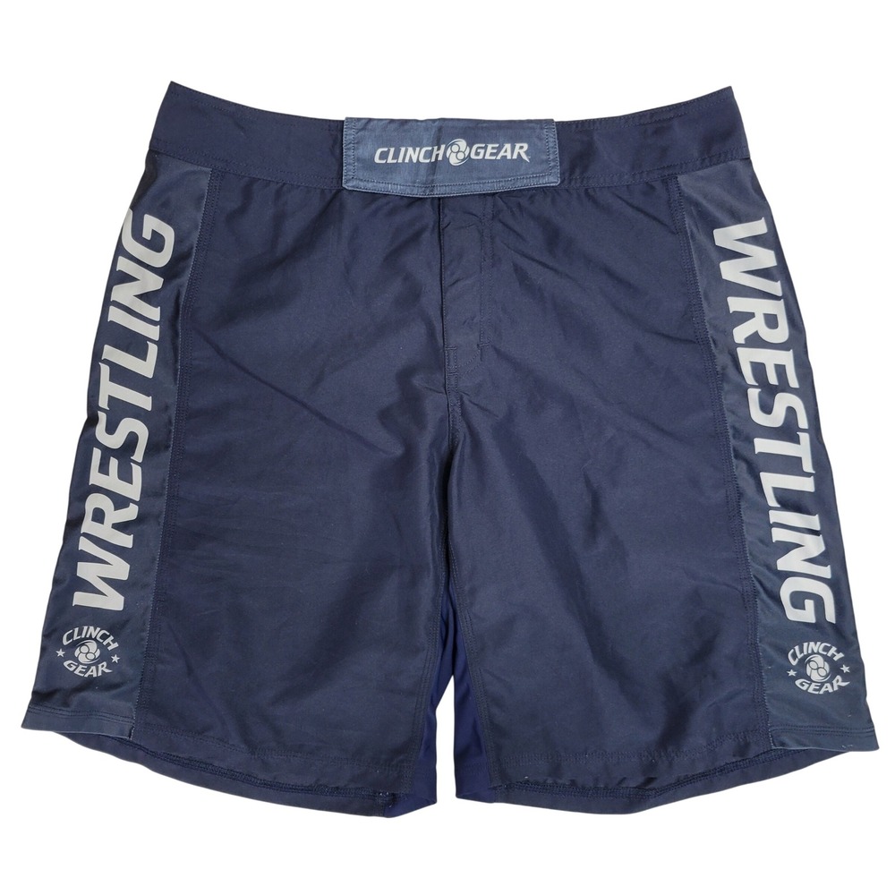 Clinch Gear Mens Navy Blue Wrestling MMA Fight Board Shorts Size 34 Grappling